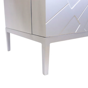 Pasargad Home Luna Modern Cabinet - Glamorous Silver Finish For Stylish Living & Dining Spaces Silver Wood Finish Pph-a1