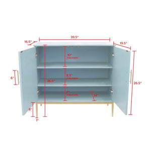 Pasargad Home Edgar Modern Cabinet – Glamorous Aqua And Gold Design For Chic Home Décor Aqua Wood Finish Pph-d1