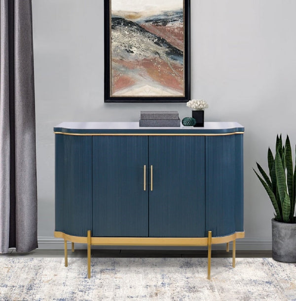 Pasargad Home Amelia Teal Cabinet - Glamorous 2-door Design With Elegant Gold Metal Frame Finish Teal Wood Finish Pph-e1
