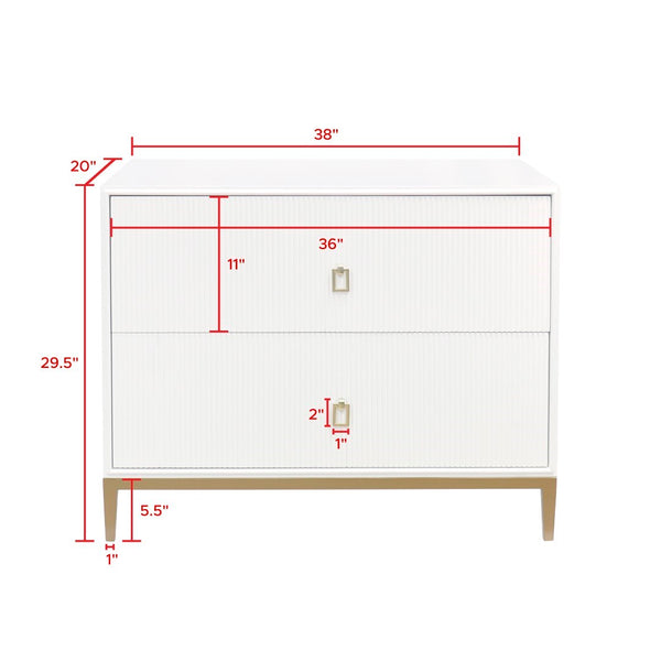 Pasargad Home Pearl Collection Luxurious Ivory Nightstand With Bronze Frame & Glamorous Accents Ivory Wood Finish Pph-m2