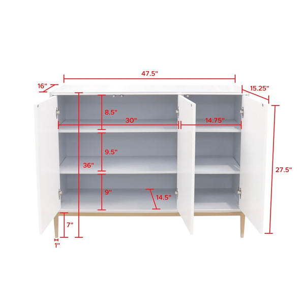 Pasargad Pearl Collection Annabelle Sideboard With Floral Doors & Glamorous Gold Accents Silver Wood Finish Pph-y3