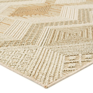 Jaipur Living Paradizo Reyes Global Southwestern Machine Made Outdoor Rug Beige 9'x12'