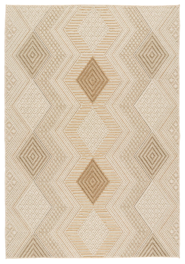 Jaipur Living Paradizo Reyes Global Southwestern Machine Made Outdoor Rug Beige 9'x12'
