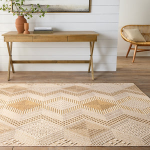 Jaipur Living Paradizo Reyes Global Southwestern Machine Made Outdoor Rug Beige 9'x12'