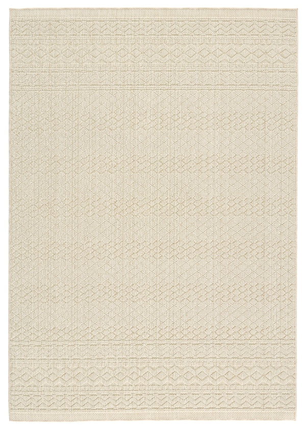 Jaipur Living Paradizo Carina Global Contemporary Machine Made Outdoor Rug Beige 9'x12'