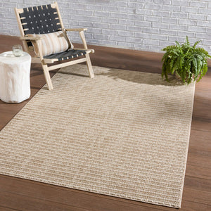 Jaipur Living Jaipur Living Arlyn Flatweave Polypropylene Rug Neutral Stripe for Patio or Foyer 10' x 14' RUG152625