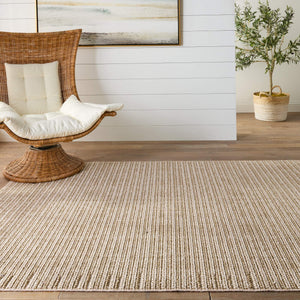 Jaipur Living Jaipur Living Arlyn Flatweave Polypropylene Rug Neutral Stripe for Patio or Foyer 10' x 14' RUG152625