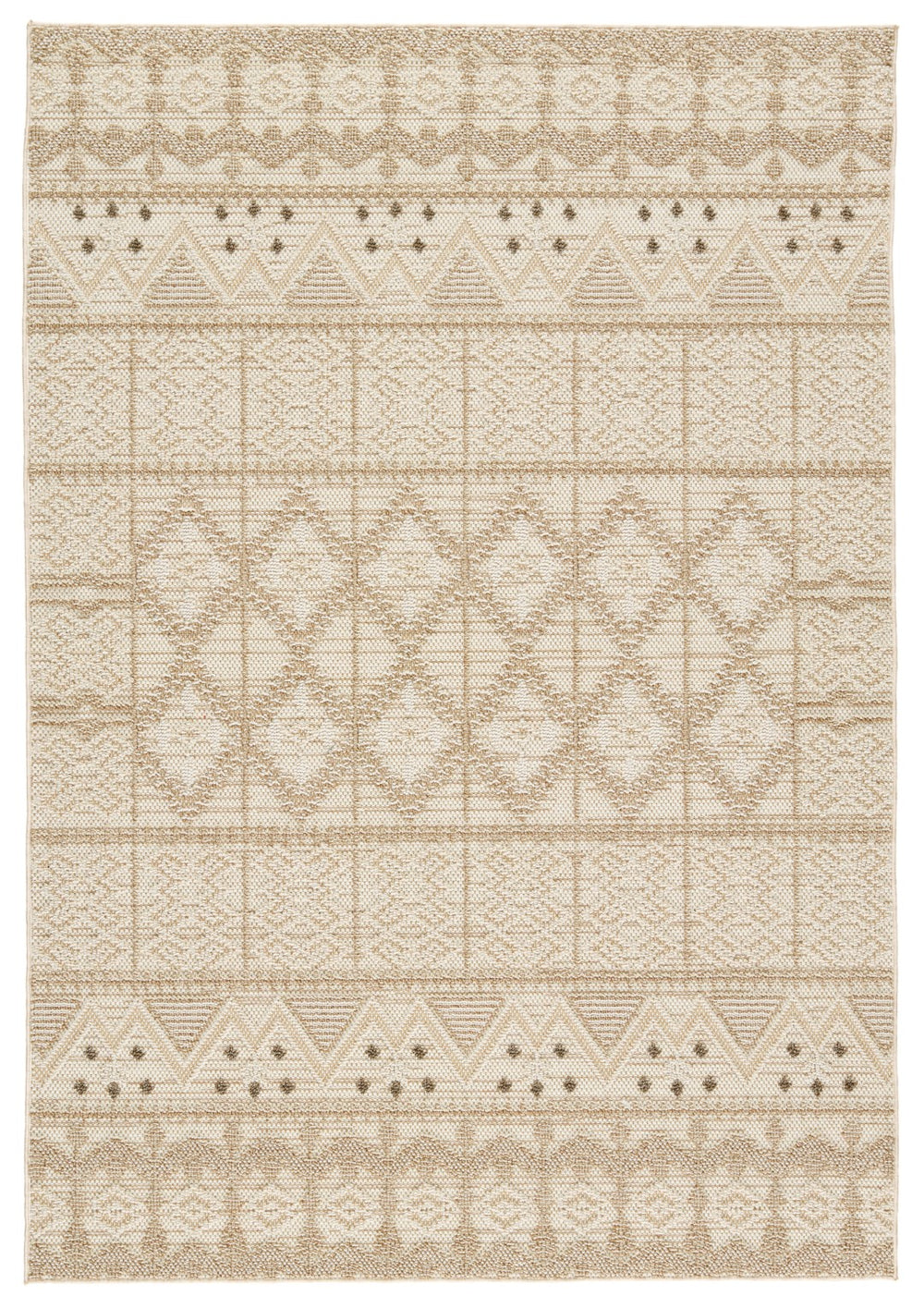 Jaipur Living Paradizo Xyla Global Southwestern Machine Made Outdoor Rug Cream 9'x12'
