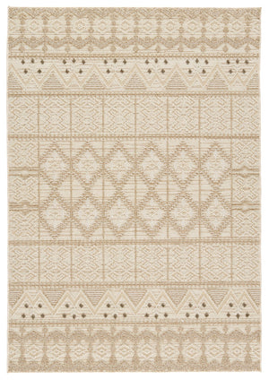 Jaipur Living Paradizo Xyla Global Southwestern Machine Made Outdoor Rug Cream 9'x12'