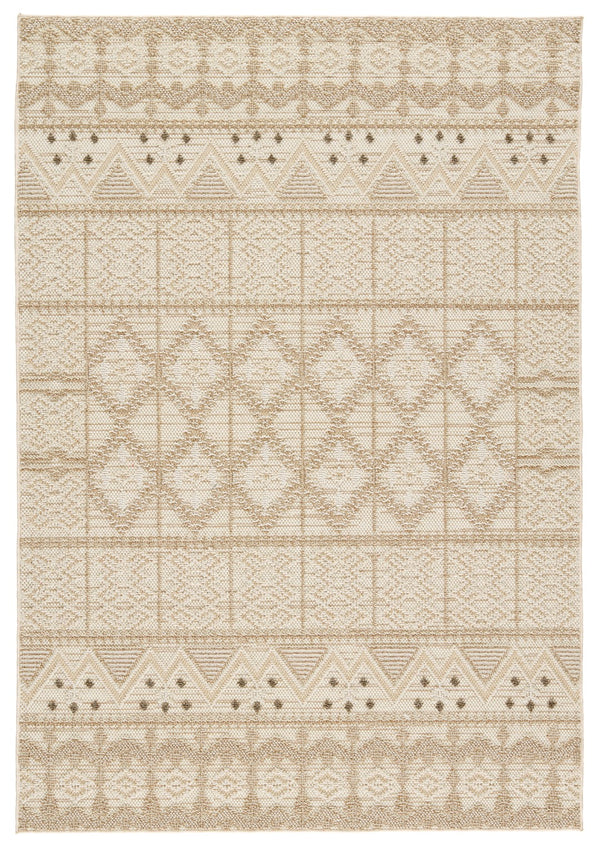 Jaipur Living Paradizo Xyla Global Southwestern Machine Made Outdoor Rug Cream 9'x12'