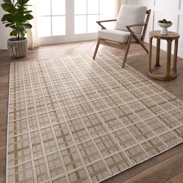 Jaipur Living Paradizo Cecily PRA06 Machine Made Powerloomed Outdoor Rug Brown 6' x 9'