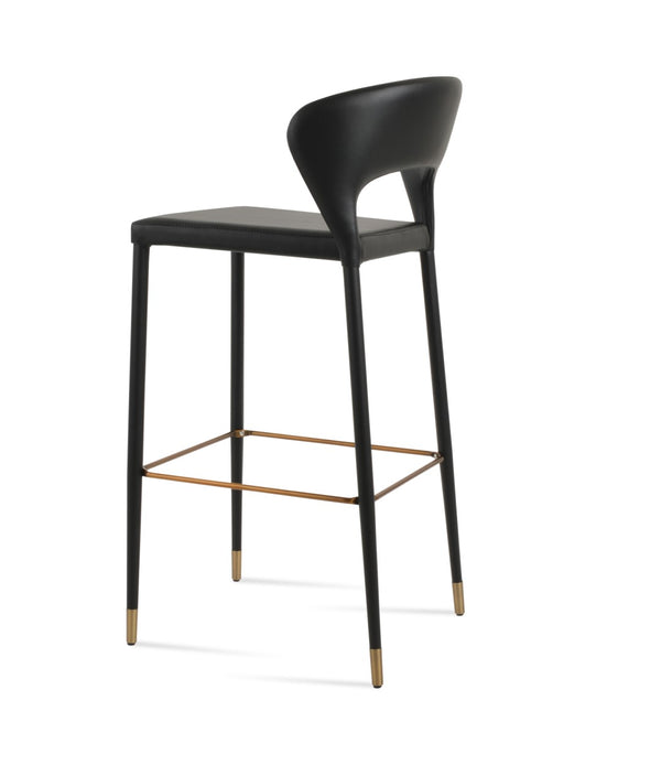 Soho Concept Prada Stool Collection: Elegant Upholstered Bar And Counterstools With 5-year Guarantee, Brass & Black Brass,Black  Soho-concept-dining-chair-09720