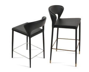 Soho Concept Prada Stool Collection: Elegant Upholstered Bar And Counterstools With 5-year Guarantee, Brass & Black Brass,Black  Soho-concept-dining-chair-07123