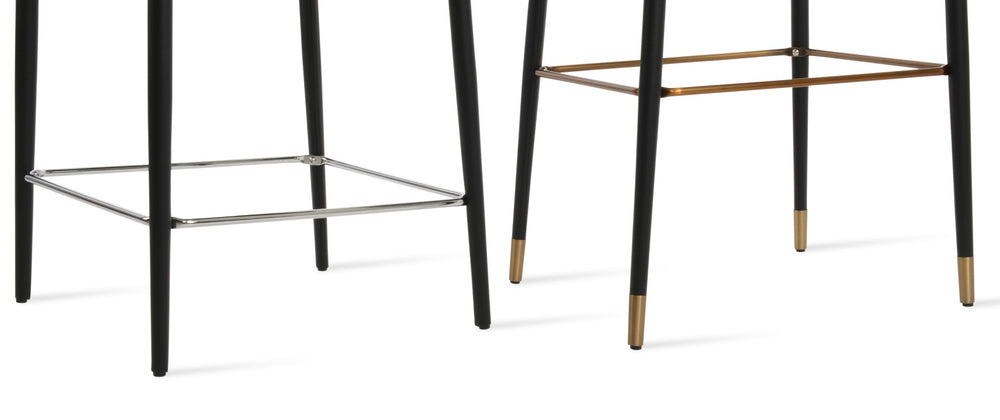 Soho Concept Prada Stool Collection: Elegant Upholstered Bar And Counterstools With 5-year Guarantee, Brass & Black Brass,Black  Soho-concept-dining-chair-09721