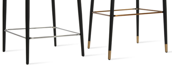 Soho Concept Prada Stool Collection: Elegant Upholstered Bar And Counterstools With 5-year Guarantee, Brass & Black Brass,Black  Soho-concept-dining-chair-09721