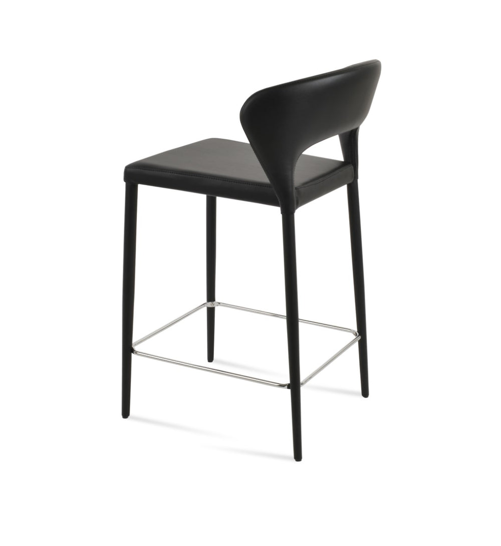 Soho Concept Prada Stool Collection: Elegant Upholstered Bar And Counterstools With 5-year Guarantee, Brass & Black Brass,Black  Soho-concept-dining-chair-09721