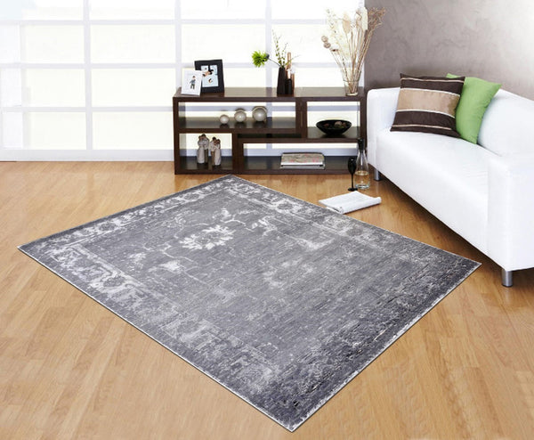 Pasargad Home Silk Fusion Florence Hand-knotted Area Rug – Luxurious Bamboo Silk, 5' X 8' Decor   Praya-07 Dar 5x8