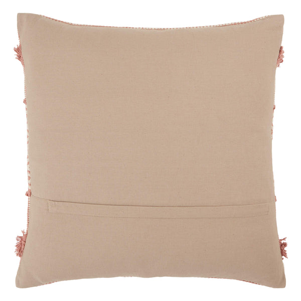 Jaipur Living Vibe by Jaipur Living Cotton Trellis Pillow Cover Bohemian Blush Tufted Accent PLC102399