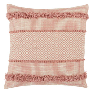 Jaipur Living Vibe by Jaipur Living Cotton Trellis Throw Pillow Hand Tufted Bohemian Accent Blush Down PLW103642