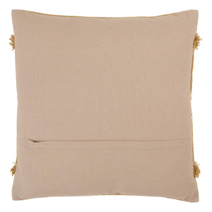 Jaipur Living Vibe by Jaipur Living Palmyra Cotton Throw Pillow Tasseled Boho Diamond Lattice Square Green Poly Fill PLW103663