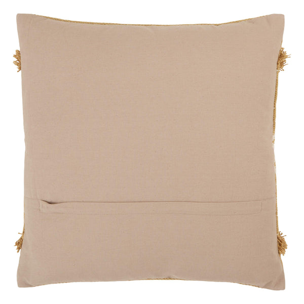 Jaipur Living Vibe by Jaipur Living Palmyra Cotton Throw Pillow Tasseled Boho Diamond Lattice Square Green Poly Fill PLW103663