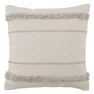 Jaipur Living Vibe by Jaipur Living Imena Cotton Geometric Tufted Throw Pillow Bohemian Lattice Accent Down PLW103748