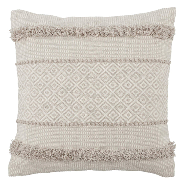 Jaipur Living Vibe by Jaipur Living Imena Cotton Geometric Tufted Throw Pillow Bohemian Lattice Accent Down PLW103748
