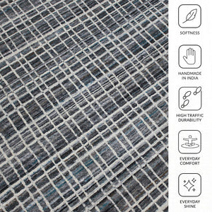 Paradise Hand-woven Geometric Area Rug Viscose Wool Blend Farmhouse Accent Floor Mat