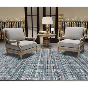 Paradise Hand-woven Geometric Area Rug Wool Viscose Blend Modern Living Accent
