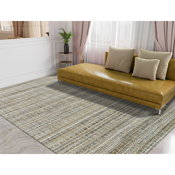 Paradise Hand-woven Wool Viscose Area Rug Geometric Gold Farmhouse Accent