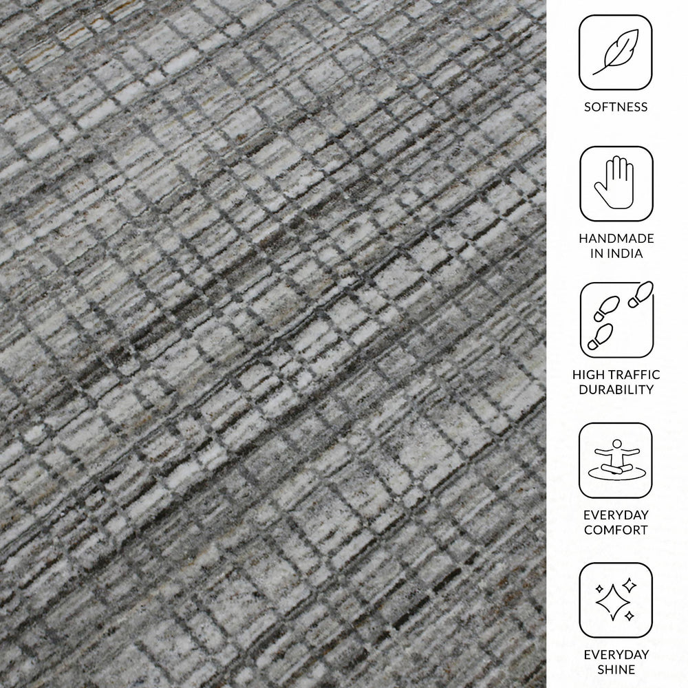 AMER Rugs Paradise Hand-woven Wool Viscose Geometric Rug Farmhouse Accent for Entryways PRD40203