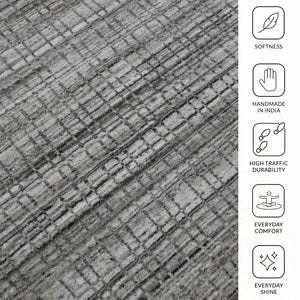 Paradise Hand-woven Wool Viscose Geometric Rug Farmhouse Accent for Entryways