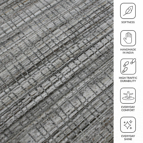 Paradise Hand-woven Wool Viscose Geometric Rug Farmhouse Accent for Entryways
