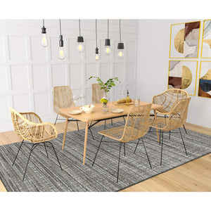 Paradise Hand-woven Wool Viscose Geometric Rug Farmhouse Accent for Entryways