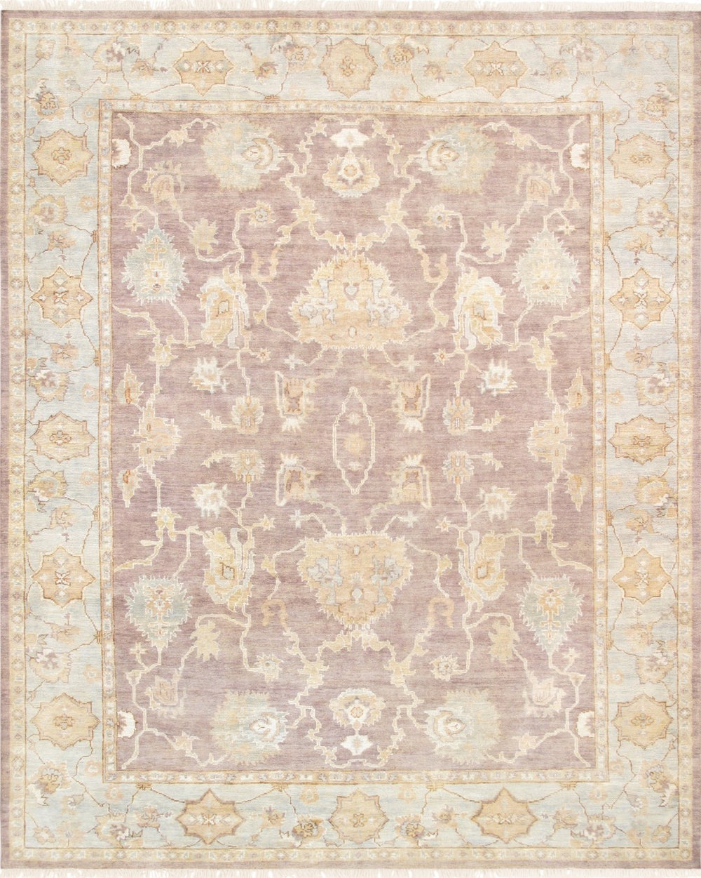 Pasargad Home Oushak Collection Hand-knotted Wool Runner Rug - Timeless Elegance For Every Room   Ps-1 Iivo/L.Blu 4x6