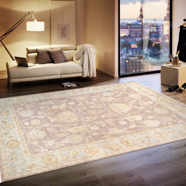 Pasargad Home Oushak Collection Hand-knotted Wool Runner Rug - Timeless Elegance For Every Room   Pre-2801 9x12