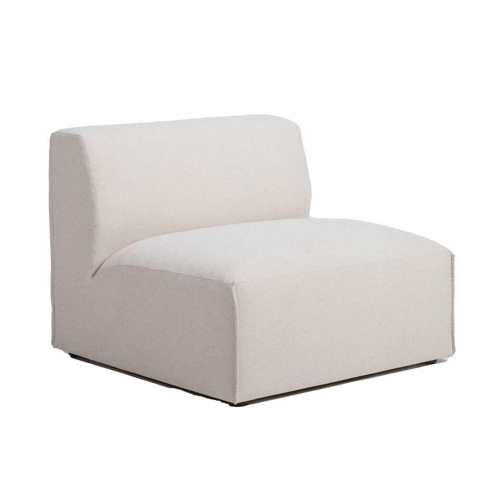 Lh Imports Premium Modular Armless Chair - Stylish Comfort, Durable Performance Fabric, Customizable Design Beige 100% Performance Polyester,Rubberwood,Plywood,Pu Foam,Steel Pre047-arml