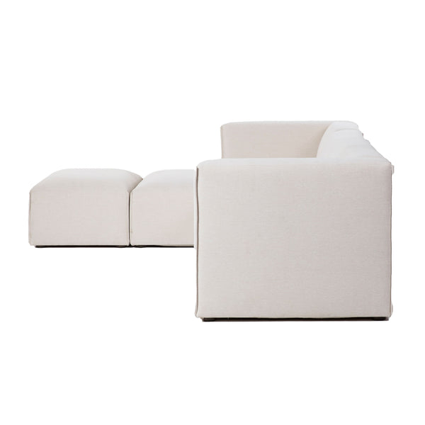 Lh Imports Premium Left Modular Sectional - Stylish Comfort And Flexible Design For Your Home Transformation Beige 100% Performance Polyester,Rubberwood,Plywood,Pu Foam,Steel Pre047s-lhf-otto
