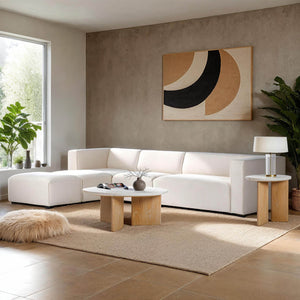 Lh Imports Premium Left Modular Sectional - Stylish Comfort And Flexible Design For Your Home Transformation Beige 100% Performance Polyester,Rubberwood,Plywood,Pu Foam,Steel Pre047s-lhf-otto