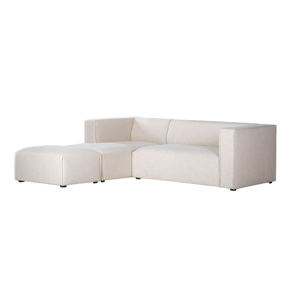 Lh Imports Premium Small Left Modular Sectional - Stylish Comfort For Your Home With Easy Maintenance Fabric Beige 100% Performance Polyester,Rubberwood,Plywood,Pu Foam,Steel Pre047sm-lhf-otto