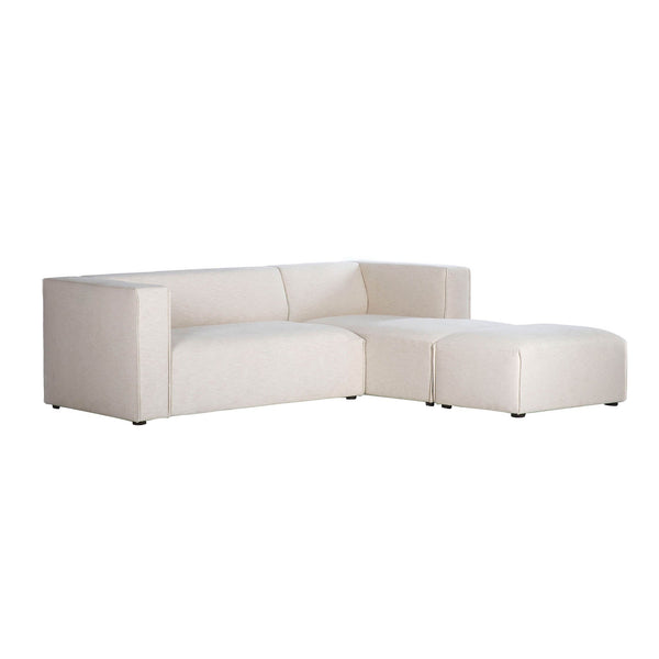 Lh Imports Premium Small Left Modular Sectional - Stylish Comfort For Your Home With Easy Maintenance Fabric Beige 100% Performance Polyester,Rubberwood,Plywood,Pu Foam,Steel Pre047sm-rhf-otto