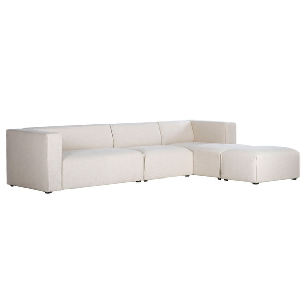 Lh Imports Premium Right Modular Sectional - Stylish Comfort With Durable Fabric For Your Dream Living Space Beige 100% Performance Polyester,Rubberwood,Plywood,Pu Foam,Steel Pre047s-rhf-otto