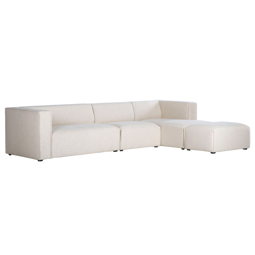 Lh Imports Premium Right Modular Sectional - Stylish Comfort With Durable Fabric For Your Dream Living Space Beige 100% Performance Polyester,Rubberwood,Plywood,Pu Foam,Steel Pre047s-rhf-otto