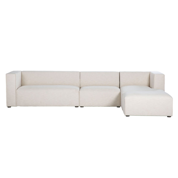 Lh Imports Premium Right Modular Sectional - Stylish Comfort With Durable Fabric For Your Dream Living Space Beige 100% Performance Polyester,Rubberwood,Plywood,Pu Foam,Steel Pre047s-rhf-otto