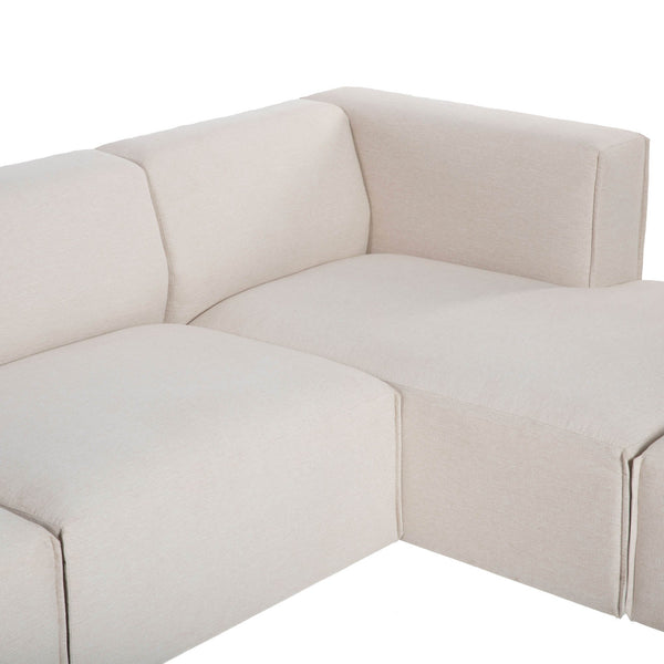 Lh Imports Premium Right Modular Sectional - Stylish Comfort With Durable Fabric For Your Dream Living Space Beige 100% Performance Polyester,Rubberwood,Plywood,Pu Foam,Steel Pre047s-rhf