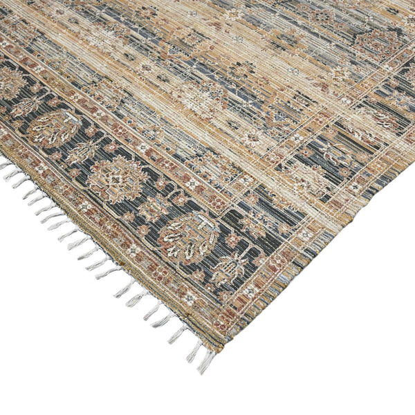 AMER Rugs Prairie Hays PRE-1 Hand-Loomed Handmade Polyester Transitional Oriental Rug Blue/Green 5' x 7'6"