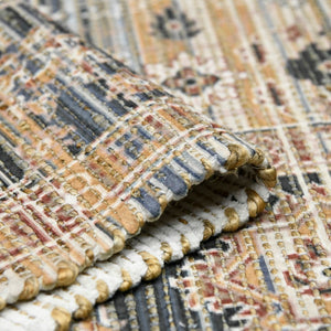 AMER Rugs Prairie Hays PRE-1 Hand-Loomed Handmade Polyester Transitional Oriental Rug Blue/Green 5' x 7'6"