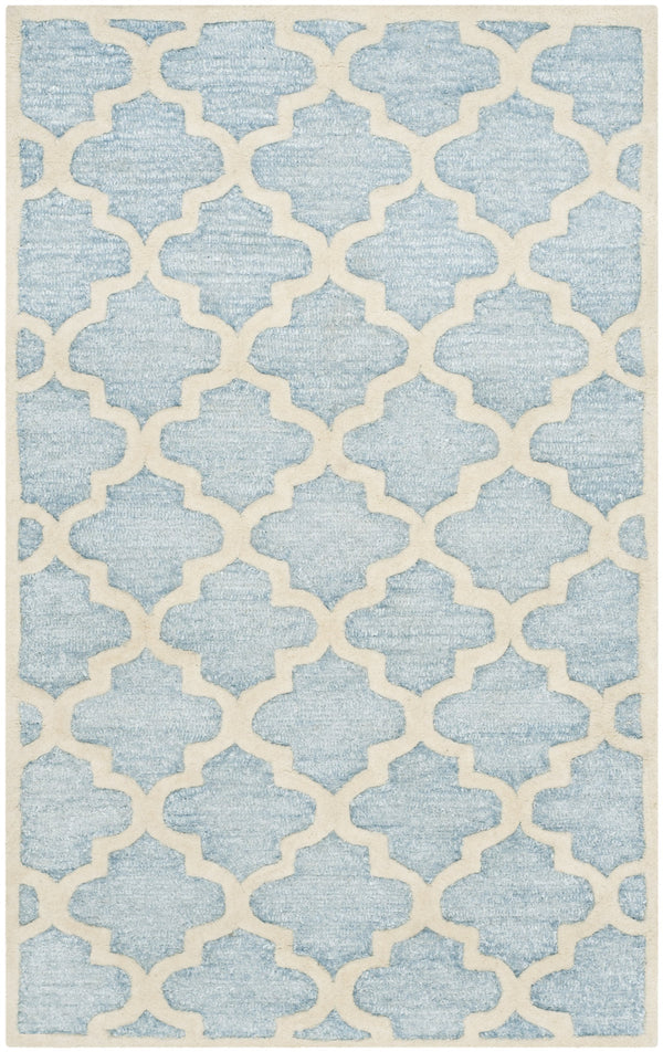 Safavieh Precious 3' X 5' Hand-tufted Area Rug In Mist Blue - Luxurious Moroccan Design For Elegant Spaces Mist Blue 40% Polyester 40% Wool 20% Cotton Pre152m-3