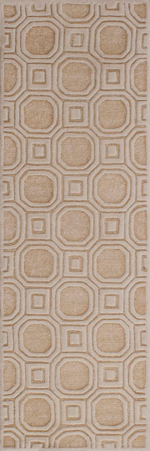 Safavieh Precious Luxurious Hand Tufted Runner Area Rug With Elegant Geometric Design For Timeless Style Beige 40% Polyester 40% Wool 20% Cotton Pre153b-28