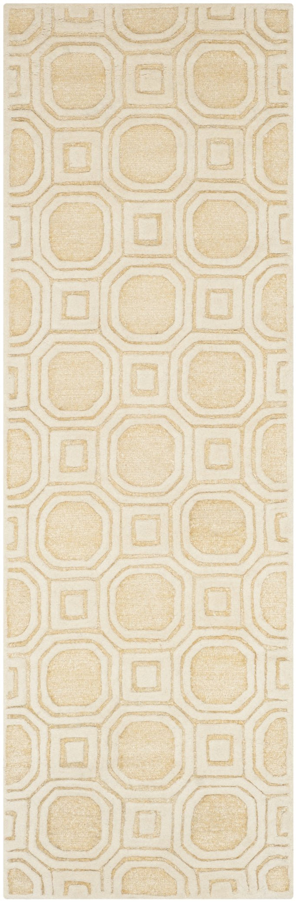 Safavieh Precious Luxurious Hand Tufted Runner Area Rug With Elegant Geometric Design For Timeless Style Beige 40% Polyester 40% Wool 20% Cotton Pre153b-28